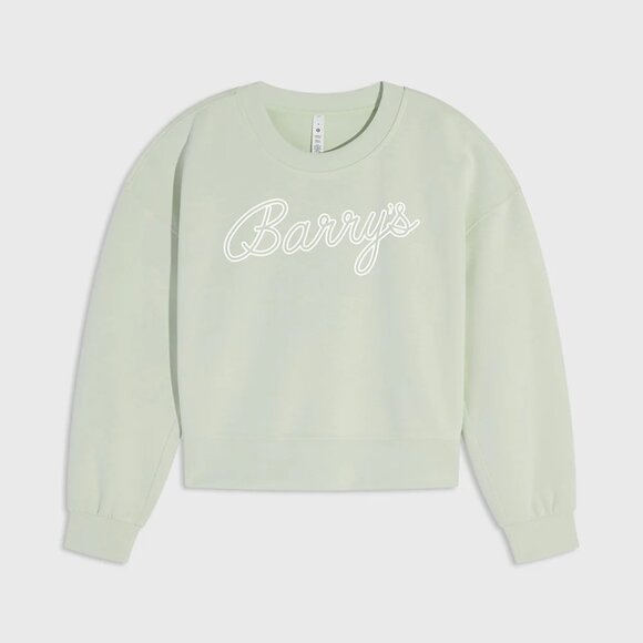 LULULEMON x Barry's KOHLRABI GREEN PERFECTLY OVERSIZED CROPPED CREW - Picture 1 of 3